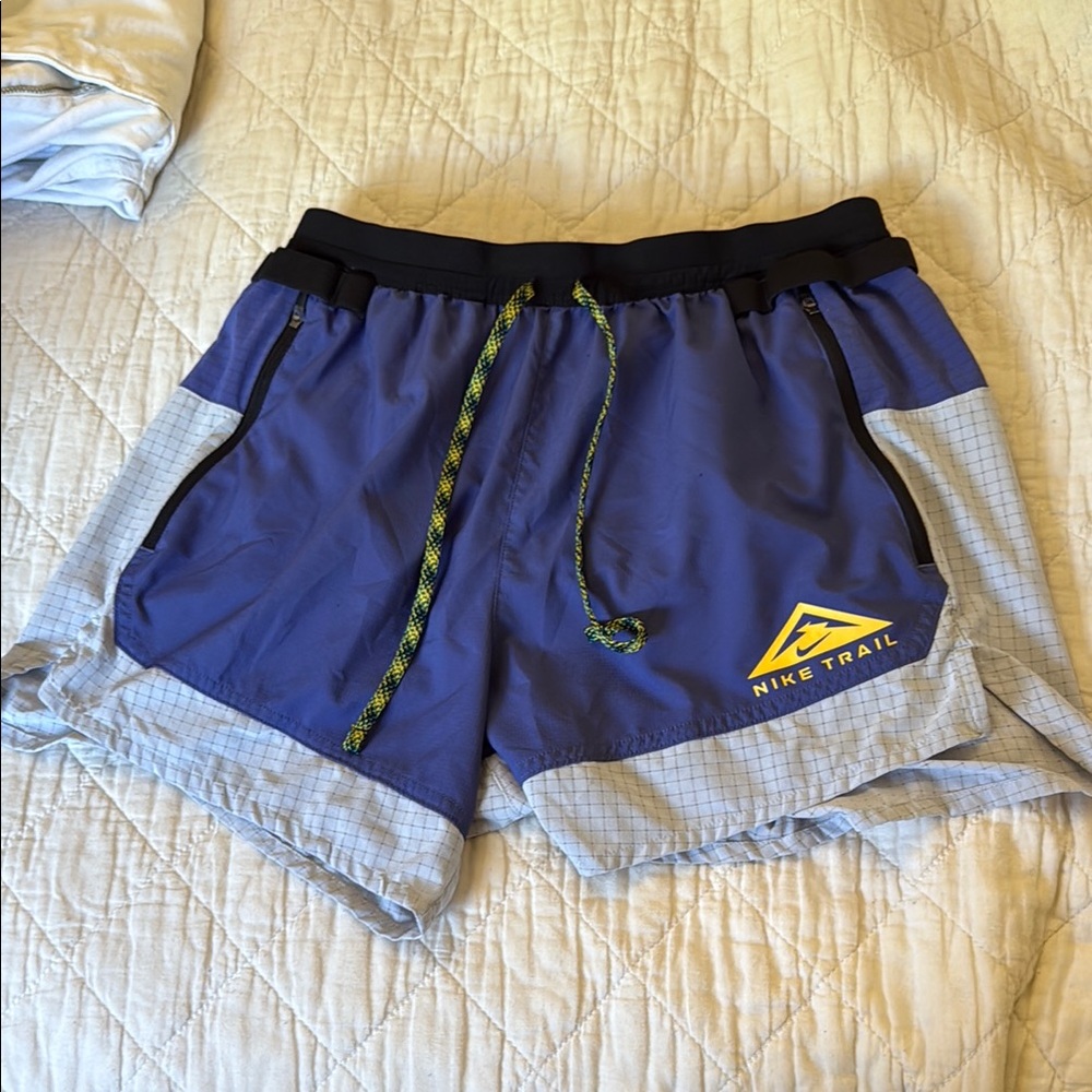 Nike Trail Shorts with Blue and Gray Design